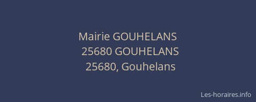 Mairie GOUHELANS