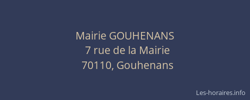 Mairie GOUHENANS