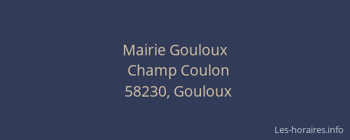 Mairie Gouloux