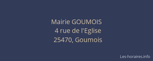 Mairie GOUMOIS