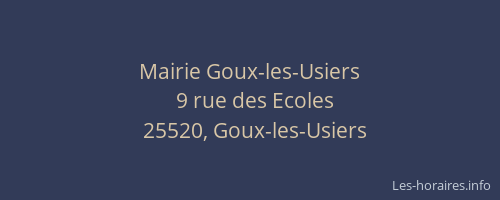 Mairie Goux-les-Usiers
