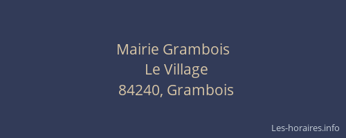 Mairie Grambois