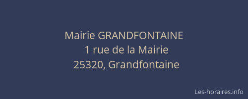 Mairie GRANDFONTAINE