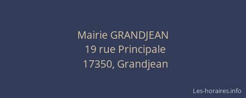 Mairie GRANDJEAN