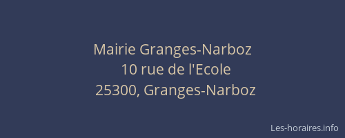 Mairie Granges-Narboz