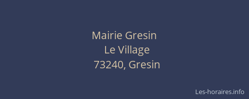 Mairie Gresin