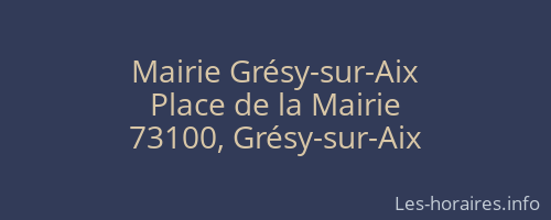 Mairie Grésy-sur-Aix