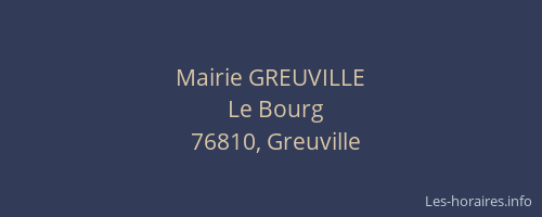 Mairie GREUVILLE