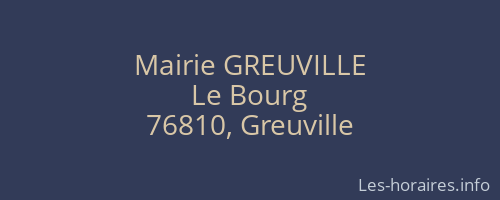 Mairie GREUVILLE