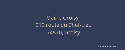 Mairie Groisy