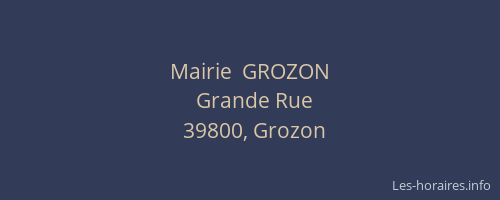 Mairie  GROZON