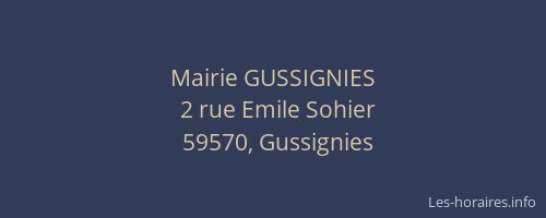 Mairie GUSSIGNIES