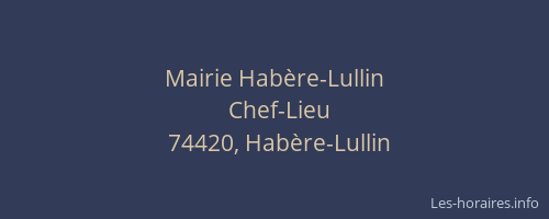Mairie Hab&egrave;re-Lullin
