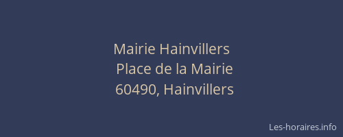 Mairie Hainvillers