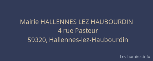 Mairie HALLENNES LEZ HAUBOURDIN
