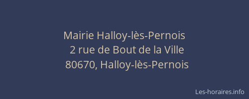 Mairie Halloy-l&egrave;s-Pernois