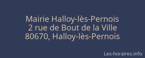 Mairie Halloy-lès-Pernois