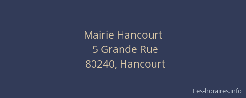 Mairie Hancourt