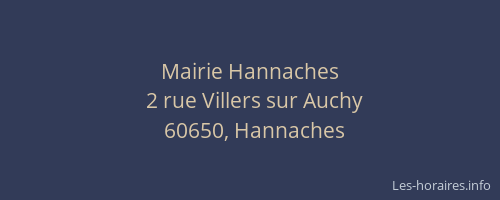 Mairie Hannaches
