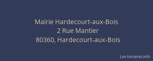 Mairie Hardecourt-aux-Bois