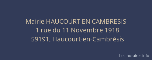 Mairie HAUCOURT EN CAMBRESIS