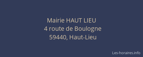 Mairie HAUT LIEU