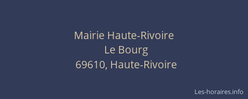 Mairie Haute-Rivoire
