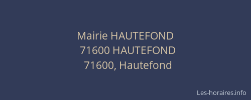 Mairie HAUTEFOND