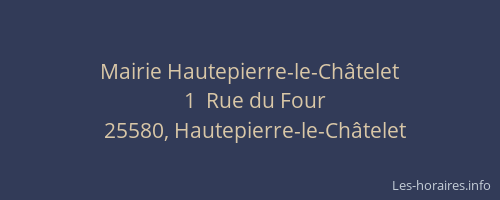 Mairie Hautepierre-le-Ch&acirc;telet
