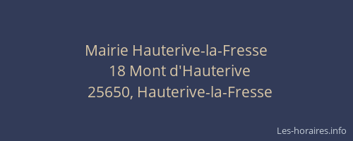 Mairie Hauterive-la-Fresse