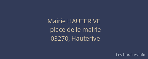 Mairie HAUTERIVE