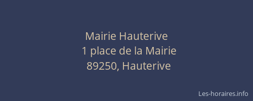 Mairie Hauterive