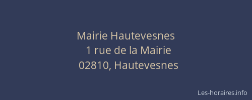 Mairie Hautevesnes