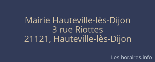 Mairie Hauteville-lès-Dijon