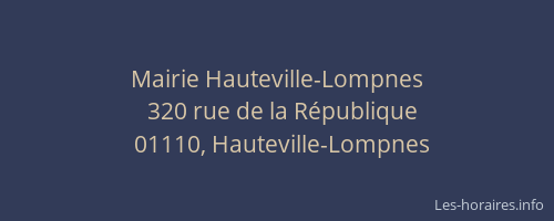 Mairie Hauteville-Lompnes