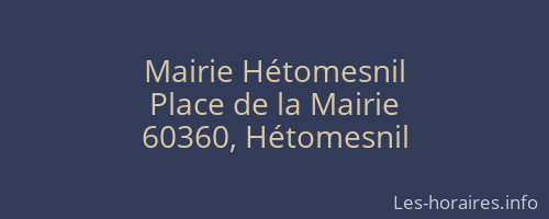Mairie Hétomesnil