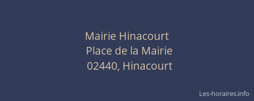 Mairie Hinacourt