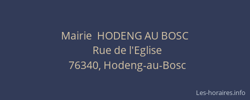 Mairie  HODENG AU BOSC