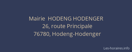 Mairie  HODENG HODENGER