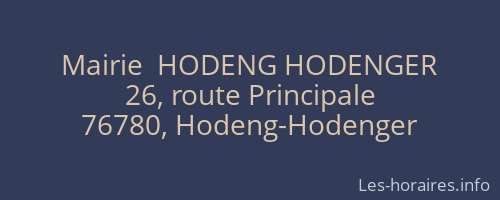 Mairie  HODENG HODENGER