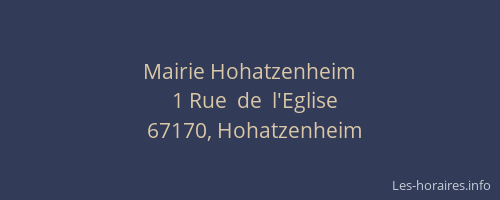 Mairie Hohatzenheim