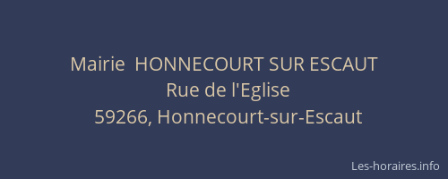 Mairie  HONNECOURT SUR ESCAUT