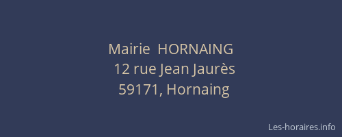 Mairie  HORNAING