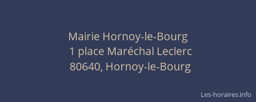 Mairie Hornoy-le-Bourg