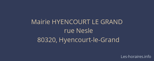 Mairie HYENCOURT LE GRAND