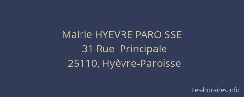 Mairie HYEVRE PAROISSE