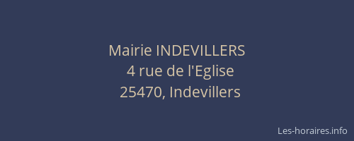 Mairie INDEVILLERS