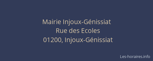 Mairie Injoux-Génissiat
