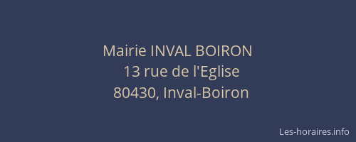 Mairie INVAL BOIRON
