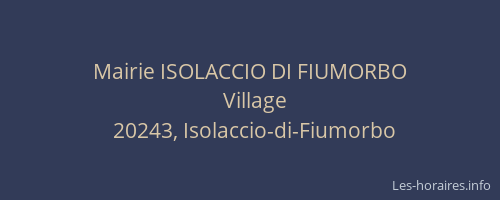 Mairie ISOLACCIO DI FIUMORBO
